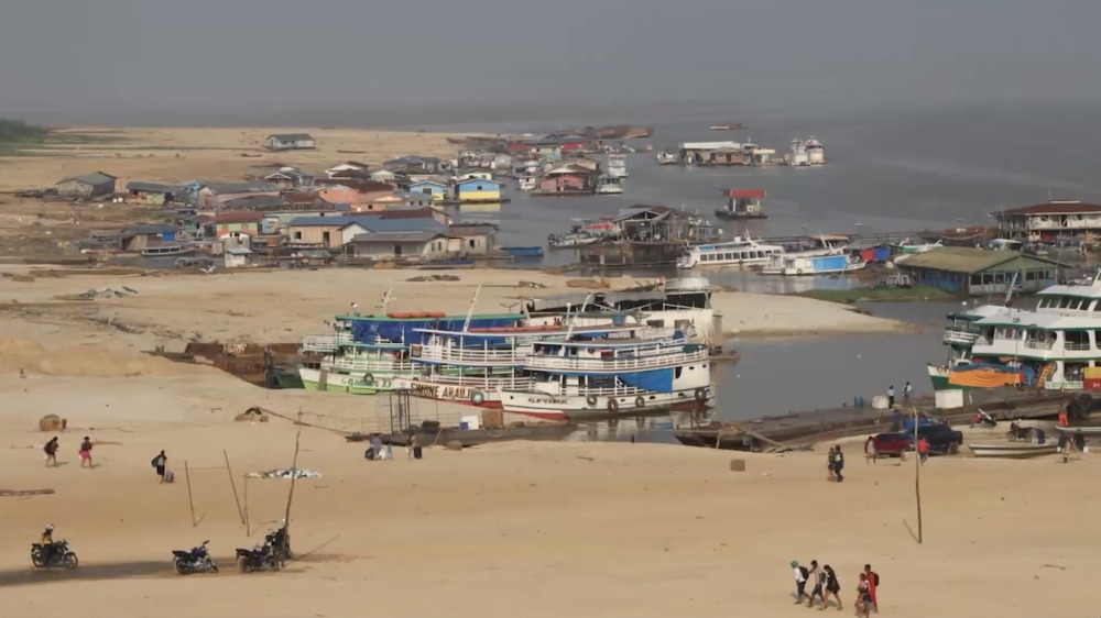 Lake Tefé in 2023 during a drought