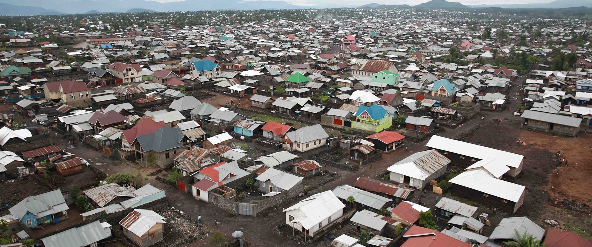 Aerial view of Goma, Nord Kivu, DRC in November 2014. Image courtesy of MONUSCO Photos via Wikimedia Commons (CC BY-NC 2.0)